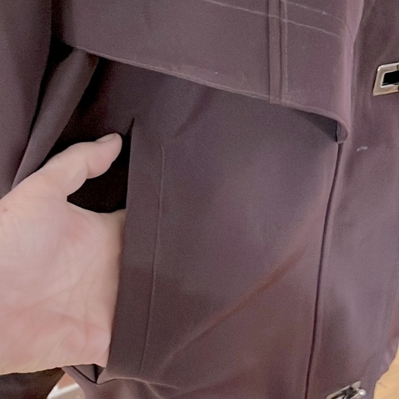 FLEET STREET Brown Full Zip Toggle Button Raincoat Jacket Size PM - Picture 9 of 16